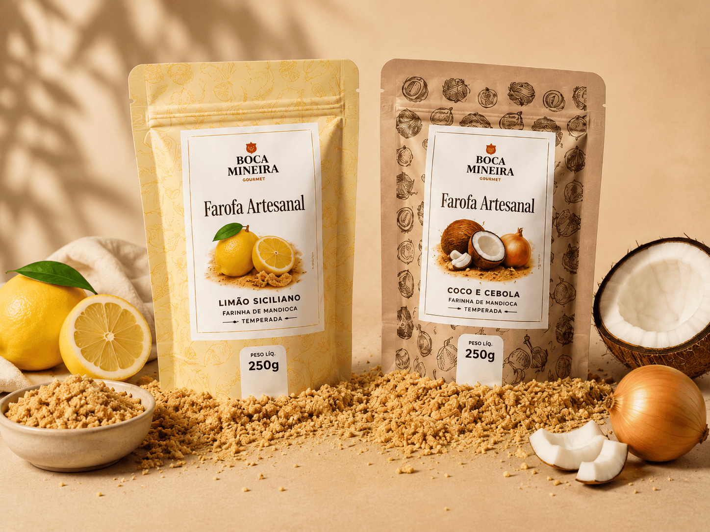 Kit Favoritos da Chef Boca Mineira com farofas Limão Siciliano e Coco e Cebola