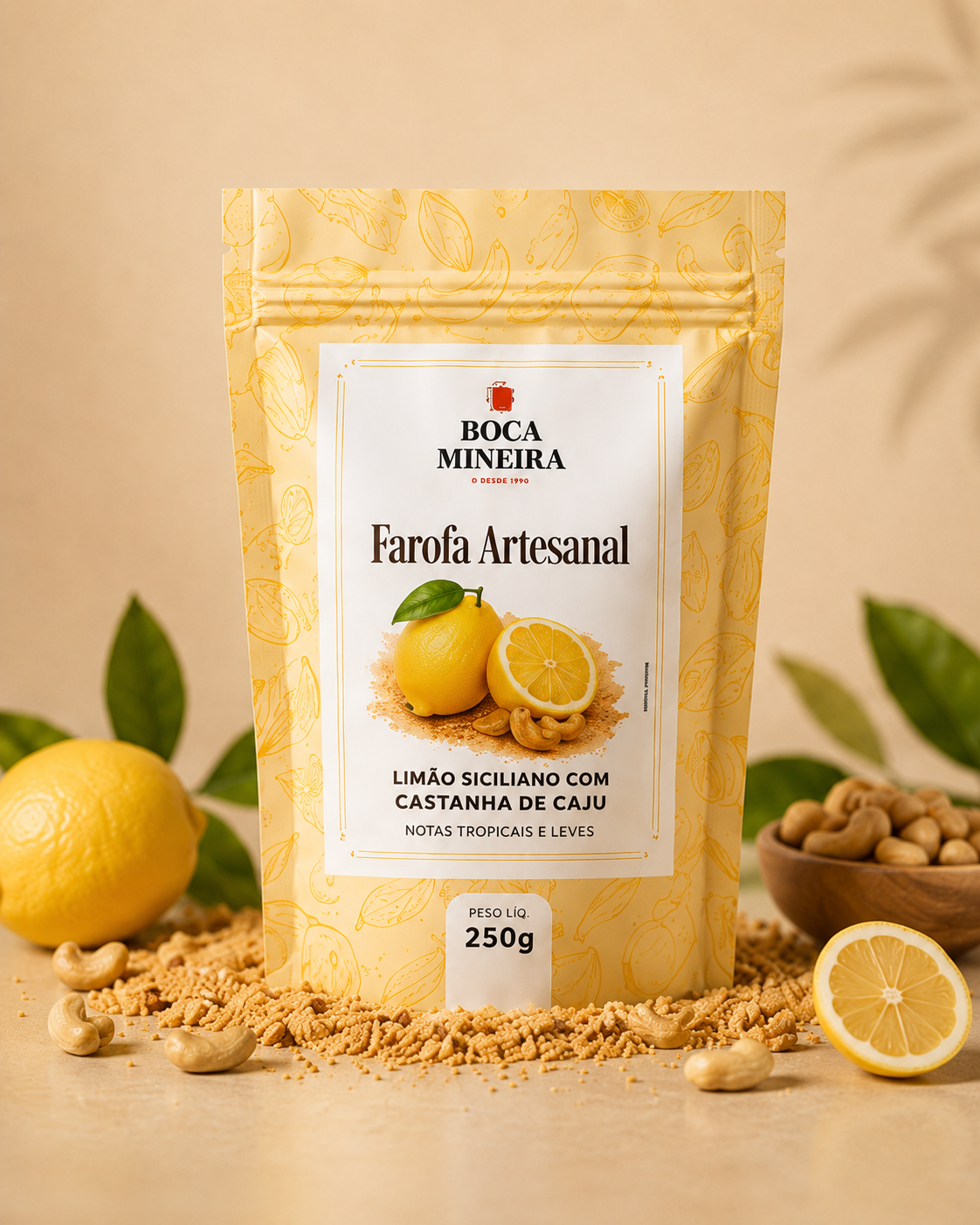 Farofa Limão Siciliano artesanal Boca Mineira